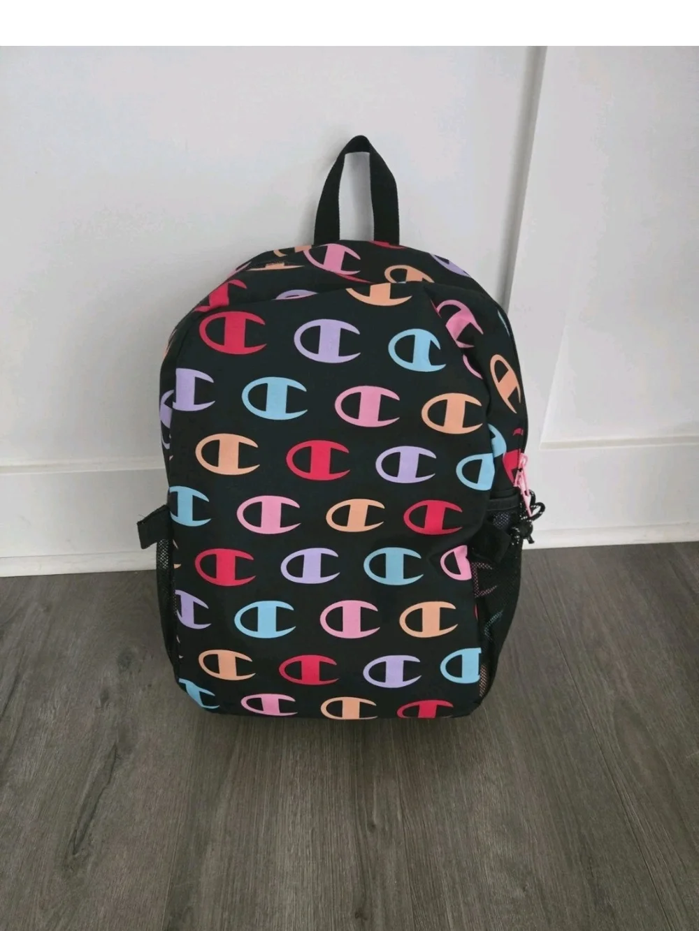 Champion 16” Backpack Black cript Logos,Laptop Sleeve,Padded Straps,Unisex EUC